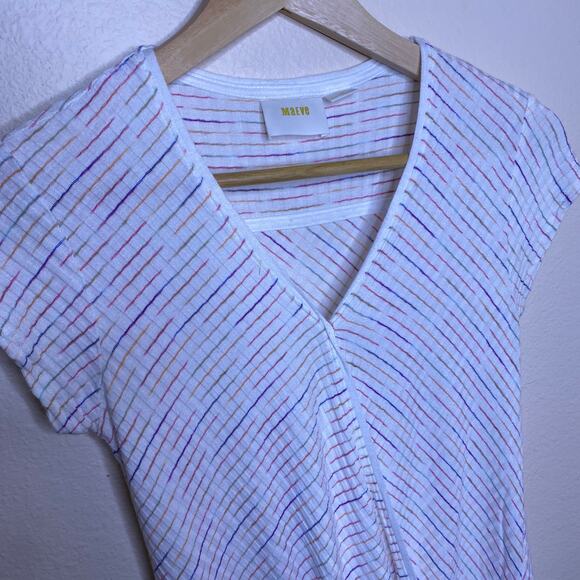 Anthropologie Maeve Rainbow Stripe Knit Wrap Top XS - Picture 4 of 11